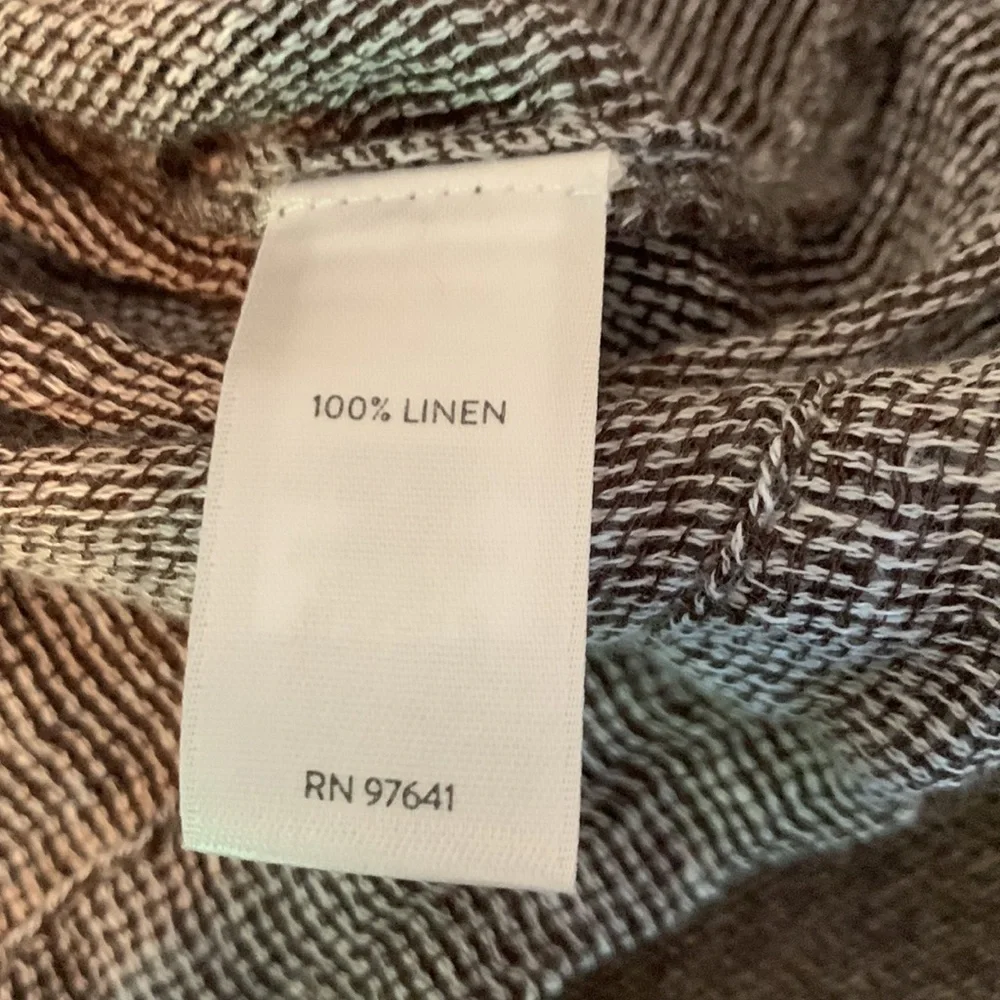 Pure Jill linen top. Split neck M tall. - Picture 4 of 4